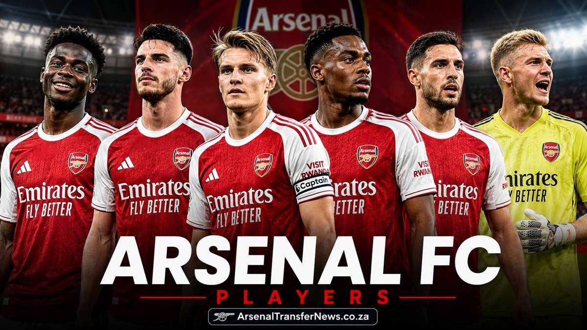 Arsenal F.C. Players: The Squad Arteta Has Built for 2026/27 Arsenal F.C. players posing in front of the Emirates Stadium