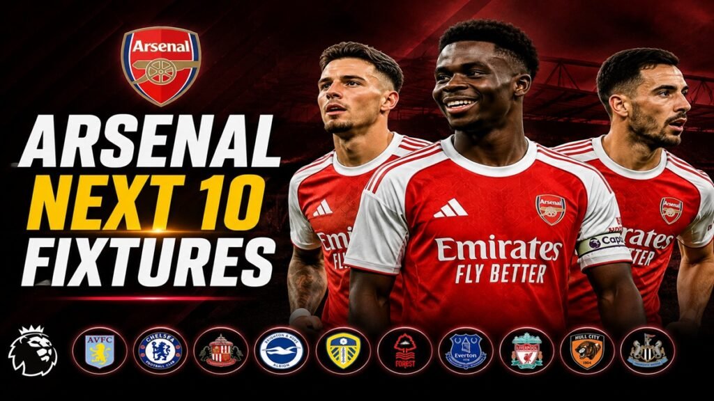 Arsenal Next 10 Fixtures in the Premier League