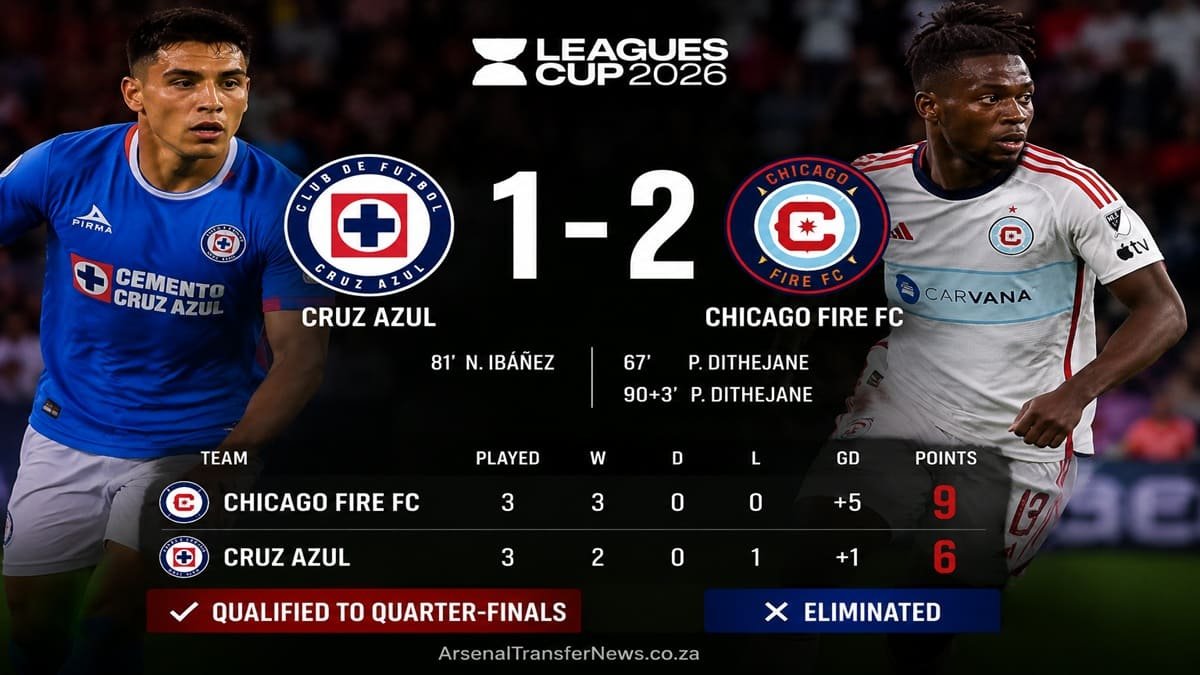 Cruz Azul and Chicago Fire FC players during their 2026 Leagues Cup match