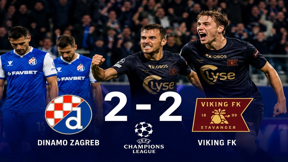 Dinamo Zagreb vs Viking 2-2 Champions League play-off match