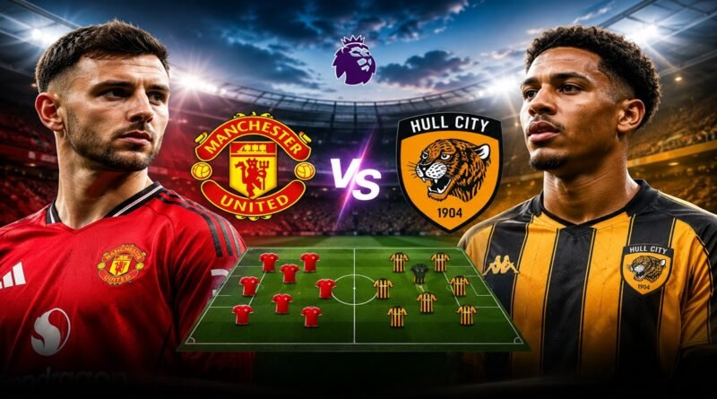 Manchester United vs Hull City lineups for the Premier League match